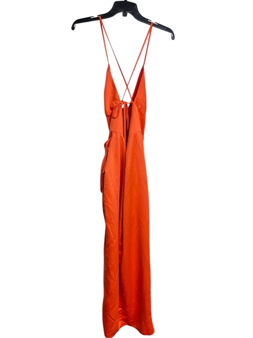 NEW ASOS Luxe Corset Satin Orange Fitted Midi Dress US 6 - Picture 6 of 9